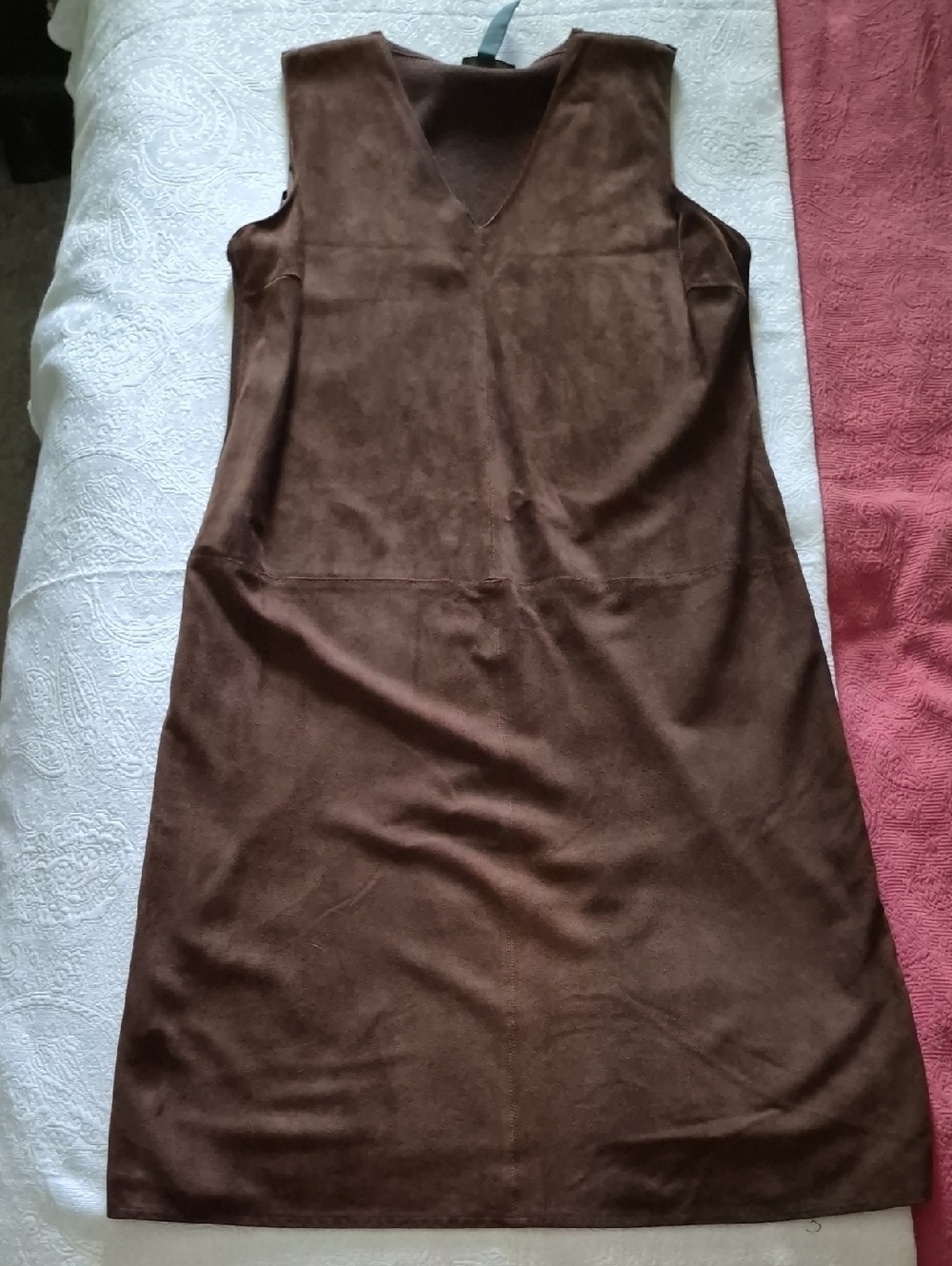 Ralph Lauren Brown Suede-Look Midi Dress